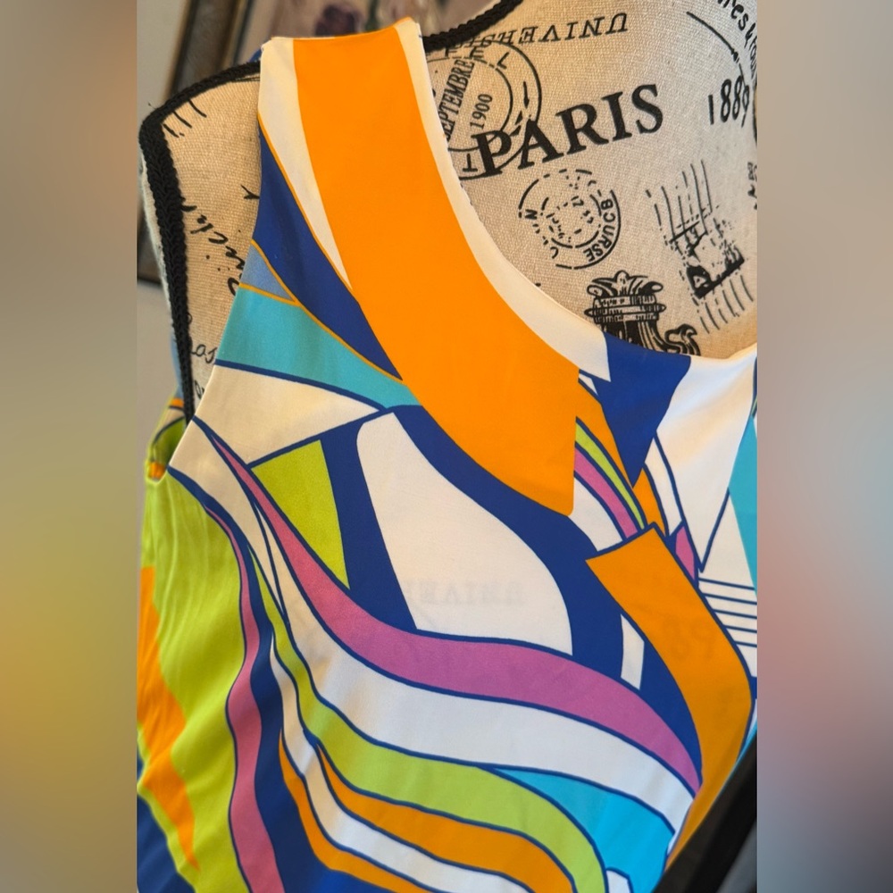 Jude Connally Allison Dress Multicolor Geometric Bright Sleeveless Women’s Large - Picture 3 of 6